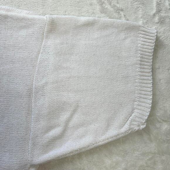 British Vogue Vintage 1980’s red white Knit Sweater size Medium Short Sleeve USA - Picture 7 of 7